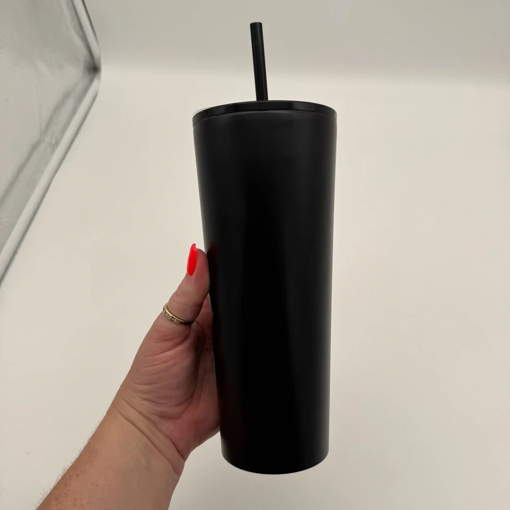 Starbucks Matte Black Tumbler Cup Venti Double Walled Stainless Cold Cup 20 oz